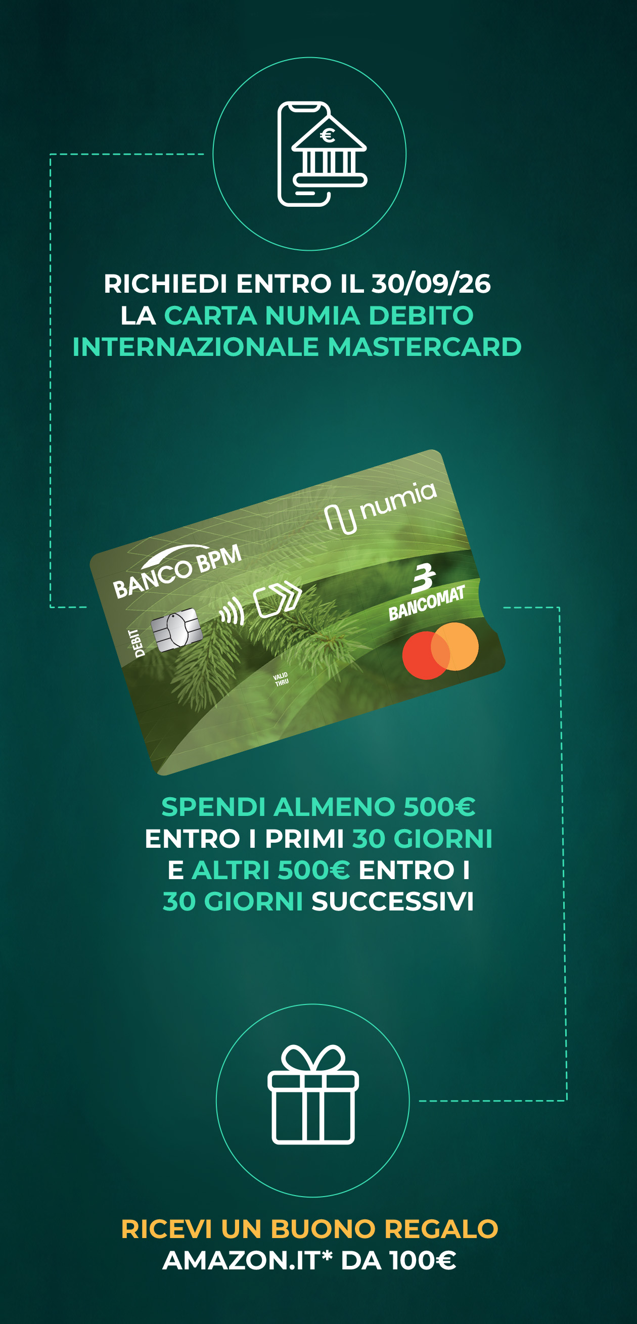 Promo buono regalo Amazon.it da 100 euro: richiedi la Carta Numia, spendi e ricevi il buono